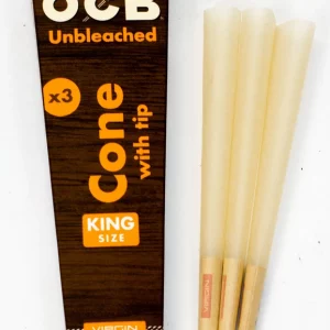 OCB Pre-Rolled Cone – Virgin Unbleached Rolling Paper – King size