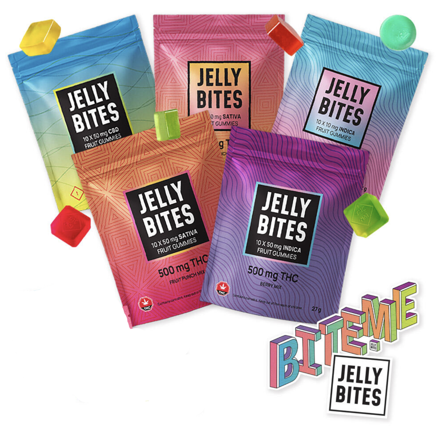 Extra Strength Jelly Bites 100 mg and 500mg THC
