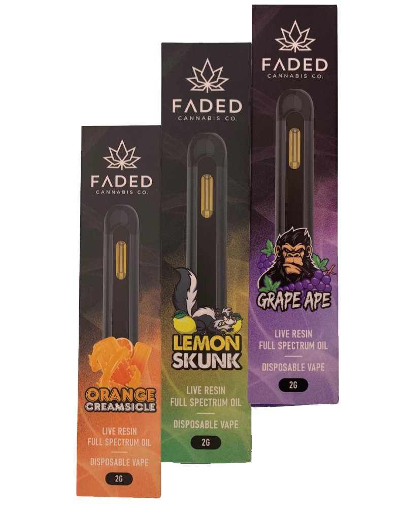 Faded Disposable Pens – 2g – Live Resin / Full Spectrum THC